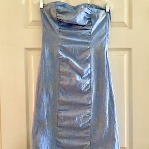 Strapless Ruched Sparkle Mini-Dress!